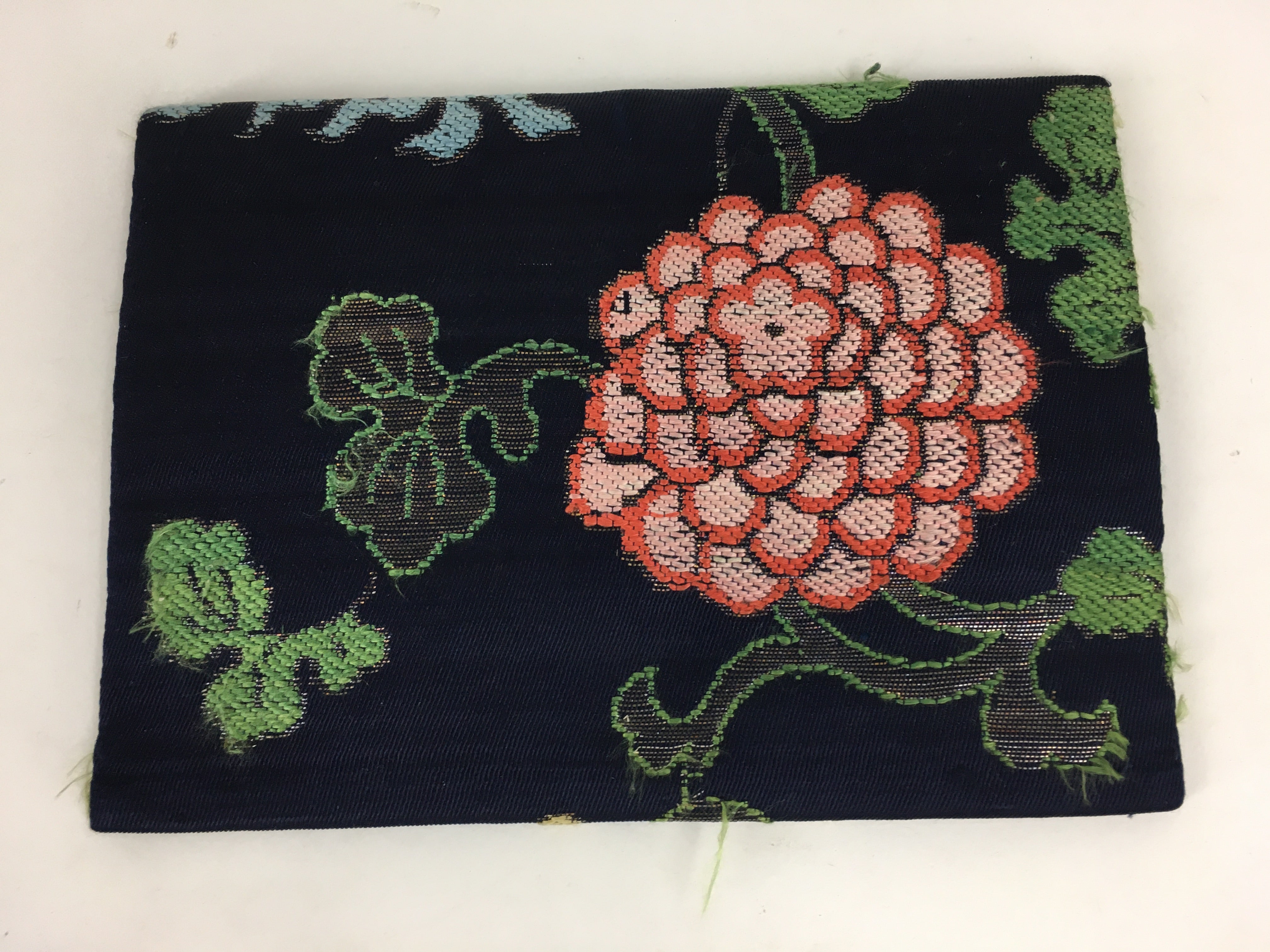 Japanese Tea Ceremony Utensil Fabric Bag Sukiyabukuro Vtg Red Flower KB28