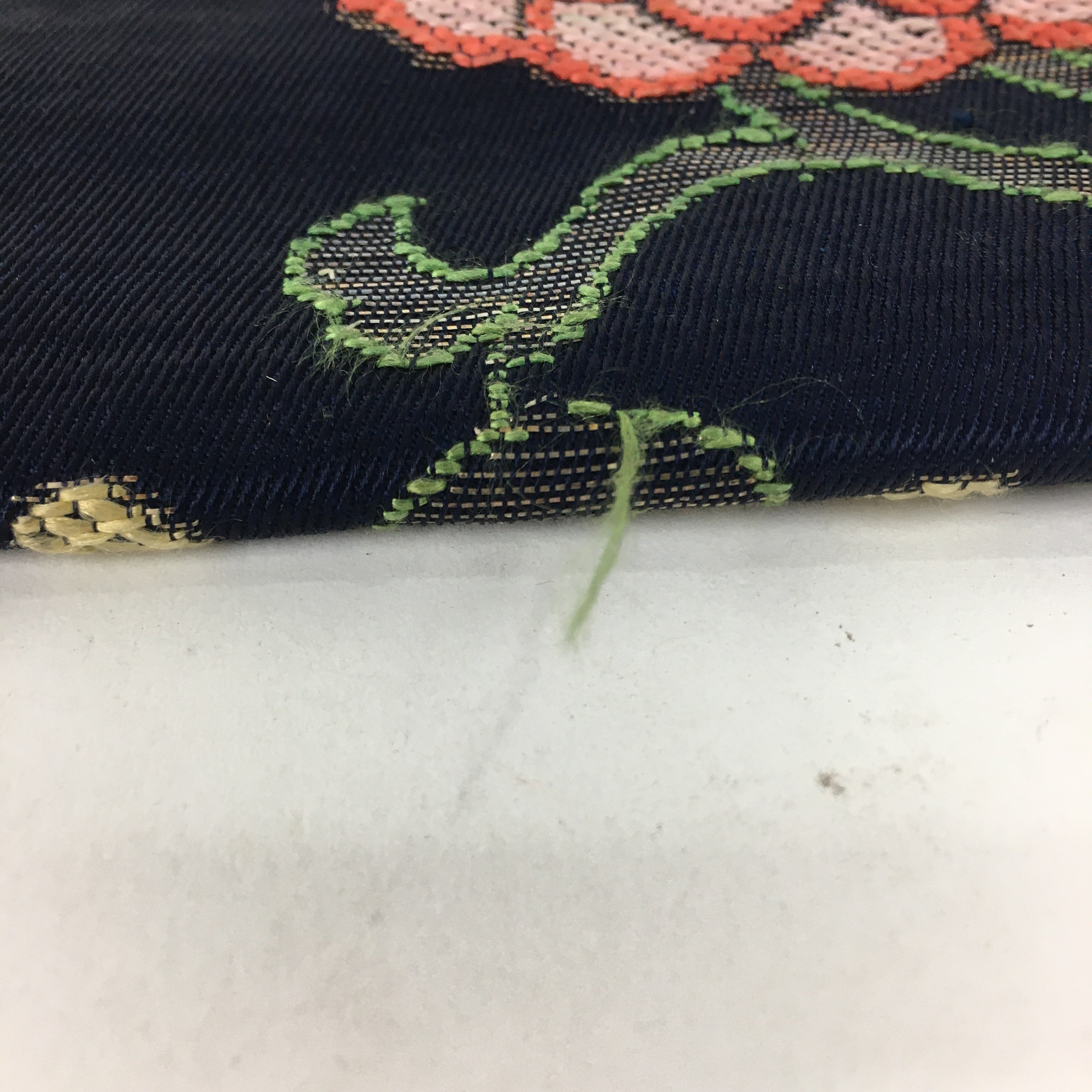Japanese Tea Ceremony Utensil Fabric Bag Sukiyabukuro Vtg Red Flower KB28