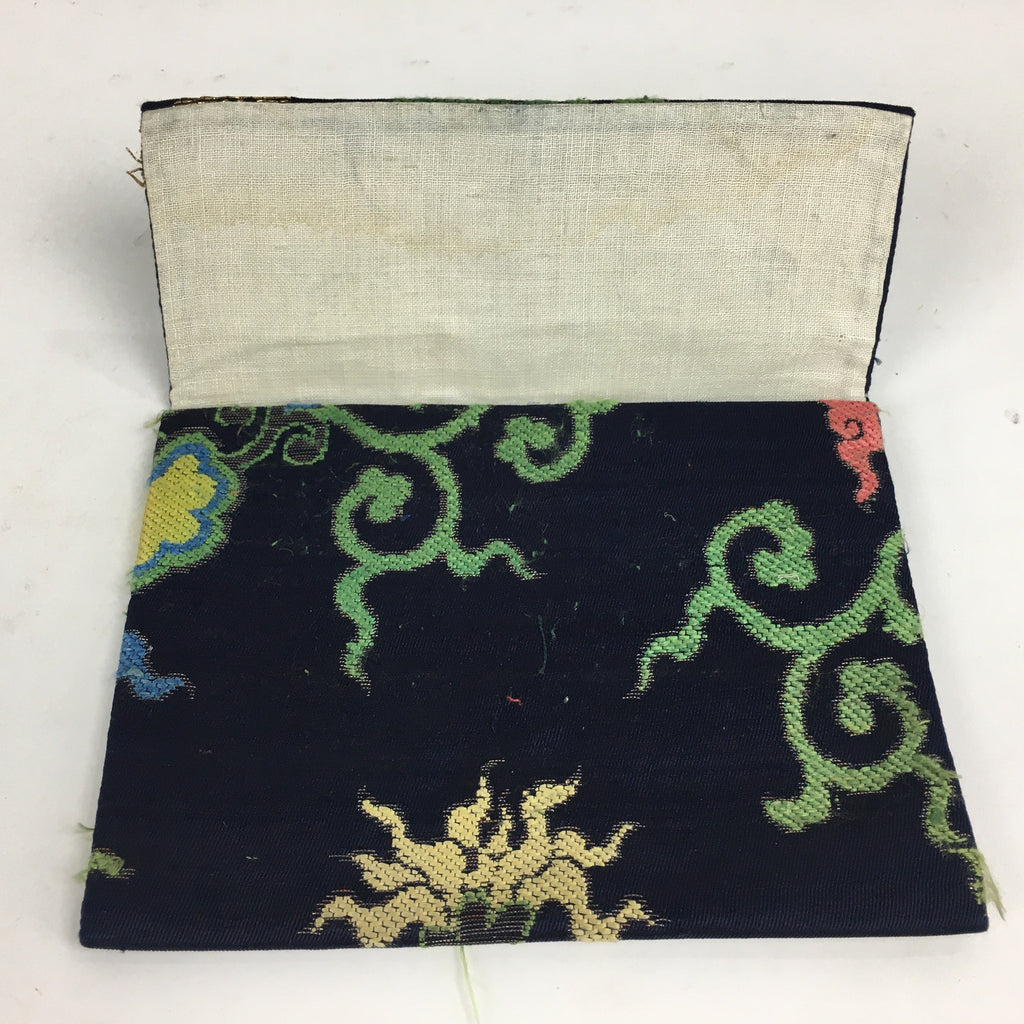 Japanese Tea Ceremony Utensil Fabric Bag Sukiyabukuro Vtg Red Flower KB28