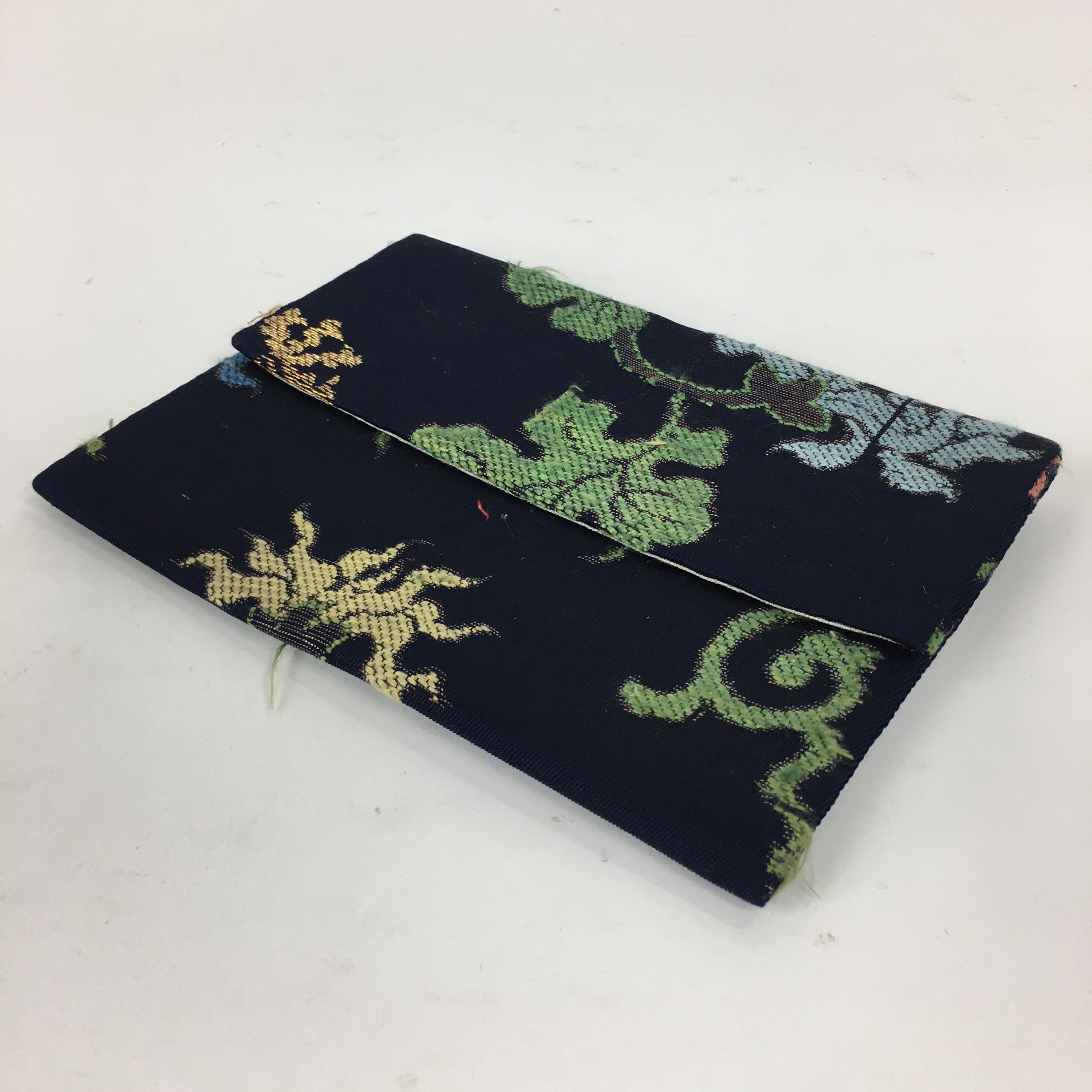 Japanese Tea Ceremony Utensil Fabric Bag Sukiyabukuro Vtg Red Flower KB28