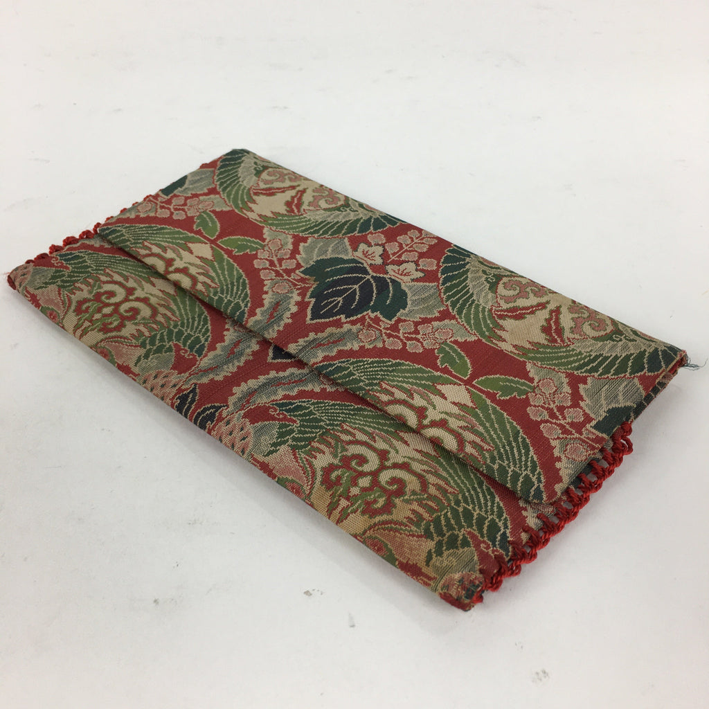 Japanese Tea Ceremony Utensil Fabric Bag Vtg Kaishi Paper Bag Bird Design KB29