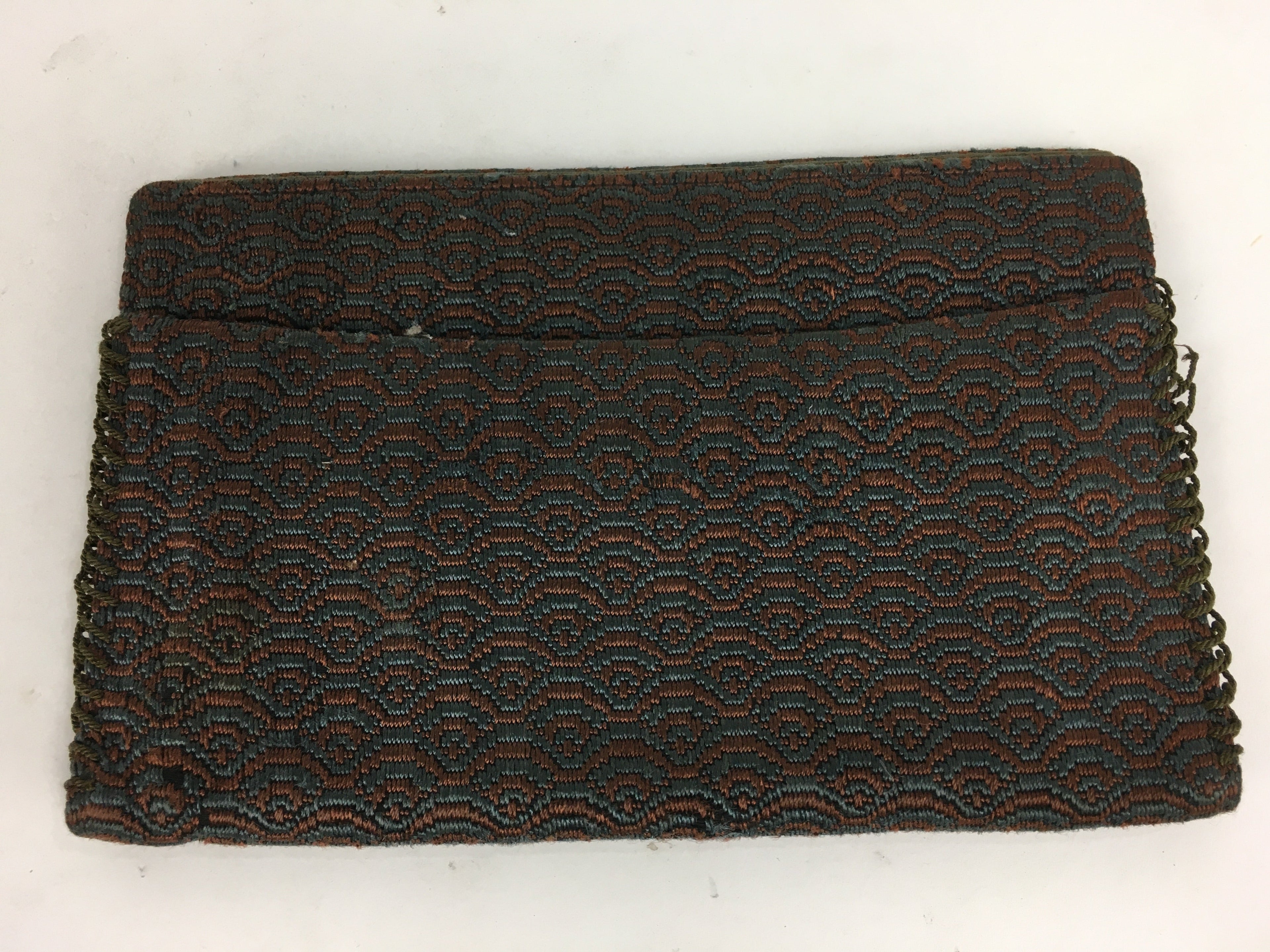Japanese Tea Ceremony Utensil Fabric Bag Vtg Kaishi Paper Bag Gray Brown KB32