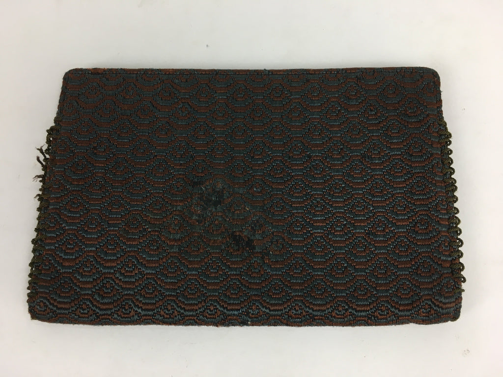 Japanese Tea Ceremony Utensil Fabric Bag Vtg Kaishi Paper Bag Gray Brown KB32
