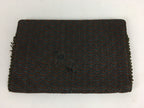 Japanese Tea Ceremony Utensil Fabric Bag Vtg Kaishi Paper Bag Gray Brown KB32
