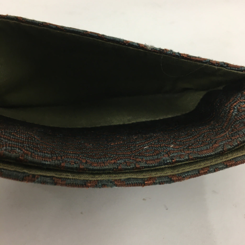 Japanese Tea Ceremony Utensil Fabric Bag Vtg Kaishi Paper Bag Gray Brown KB32