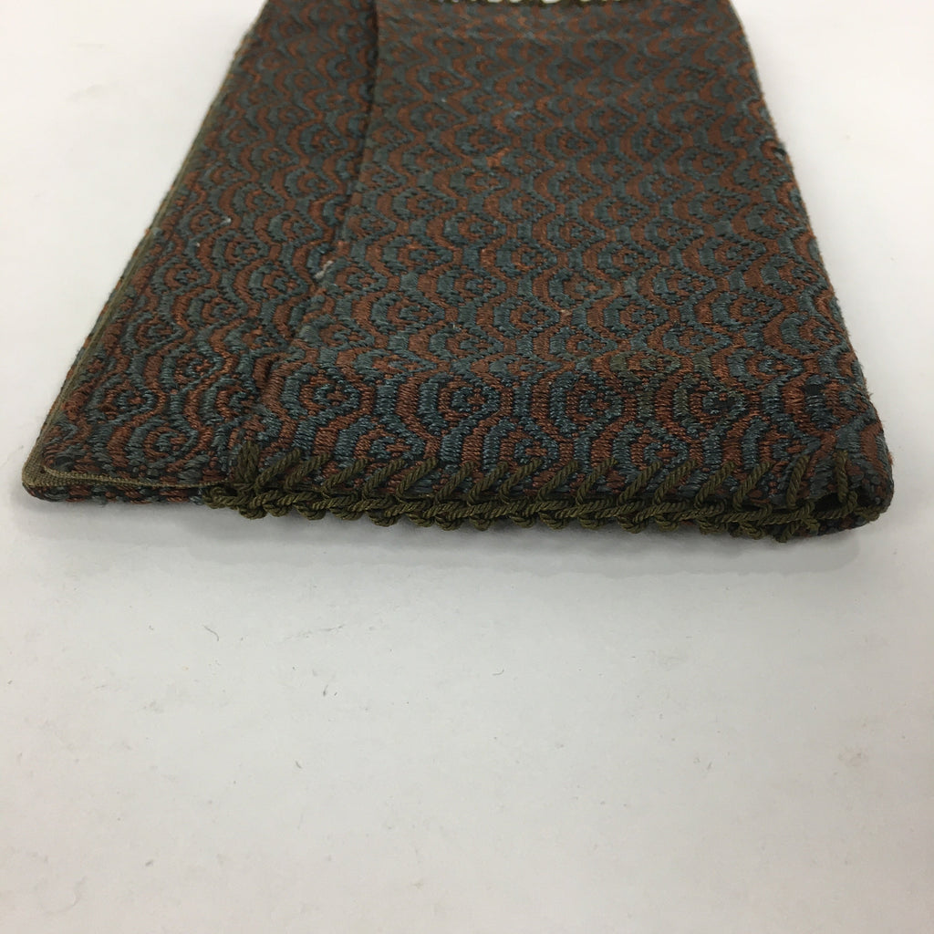 Japanese Tea Ceremony Utensil Fabric Bag Vtg Kaishi Paper Bag Gray Brown KB32
