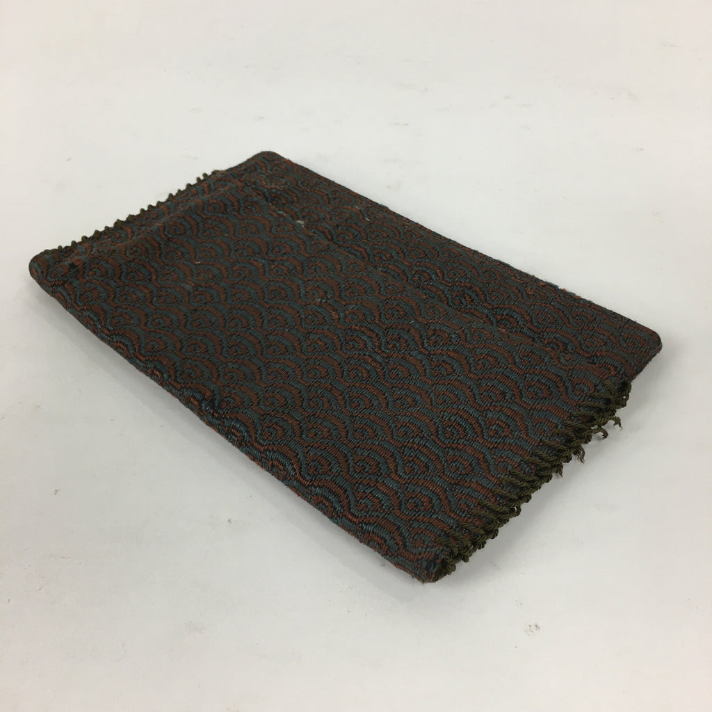 Japanese Tea Ceremony Utensil Fabric Bag Vtg Kaishi Paper Bag Gray Brown KB32