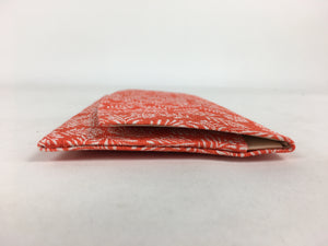 Japanese Tea Ceremony Utensil Fabric Bag Vtg Kaishi Paper Bag Red KB40