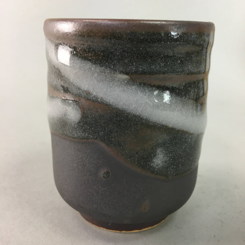 Japanese Teacup Vtg Ceramic Yunomi Pottery Sencha Thick Glass Glaze TC37
