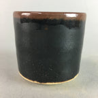 Japanese Tenmoku Sake Cup Ceramic Guinomi Sakazuki Vtg Signed Pottery GU507
