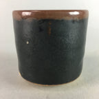 Japanese Tenmoku Sake Cup Ceramic Guinomi Sakazuki Vtg Signed Pottery GU507