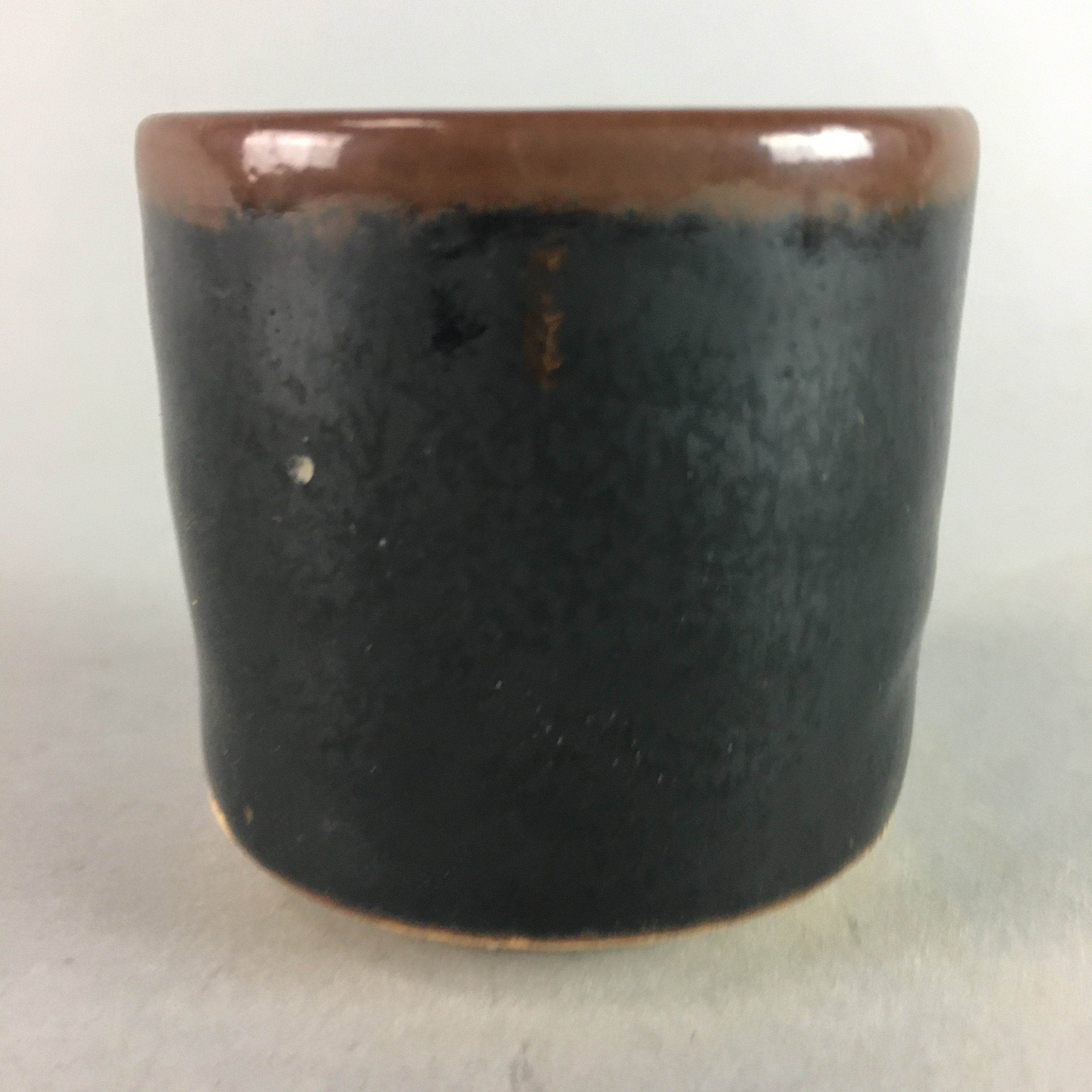 Japanese Tenmoku Sake Cup Ceramic Guinomi Sakazuki Vtg Signed Pottery GU507