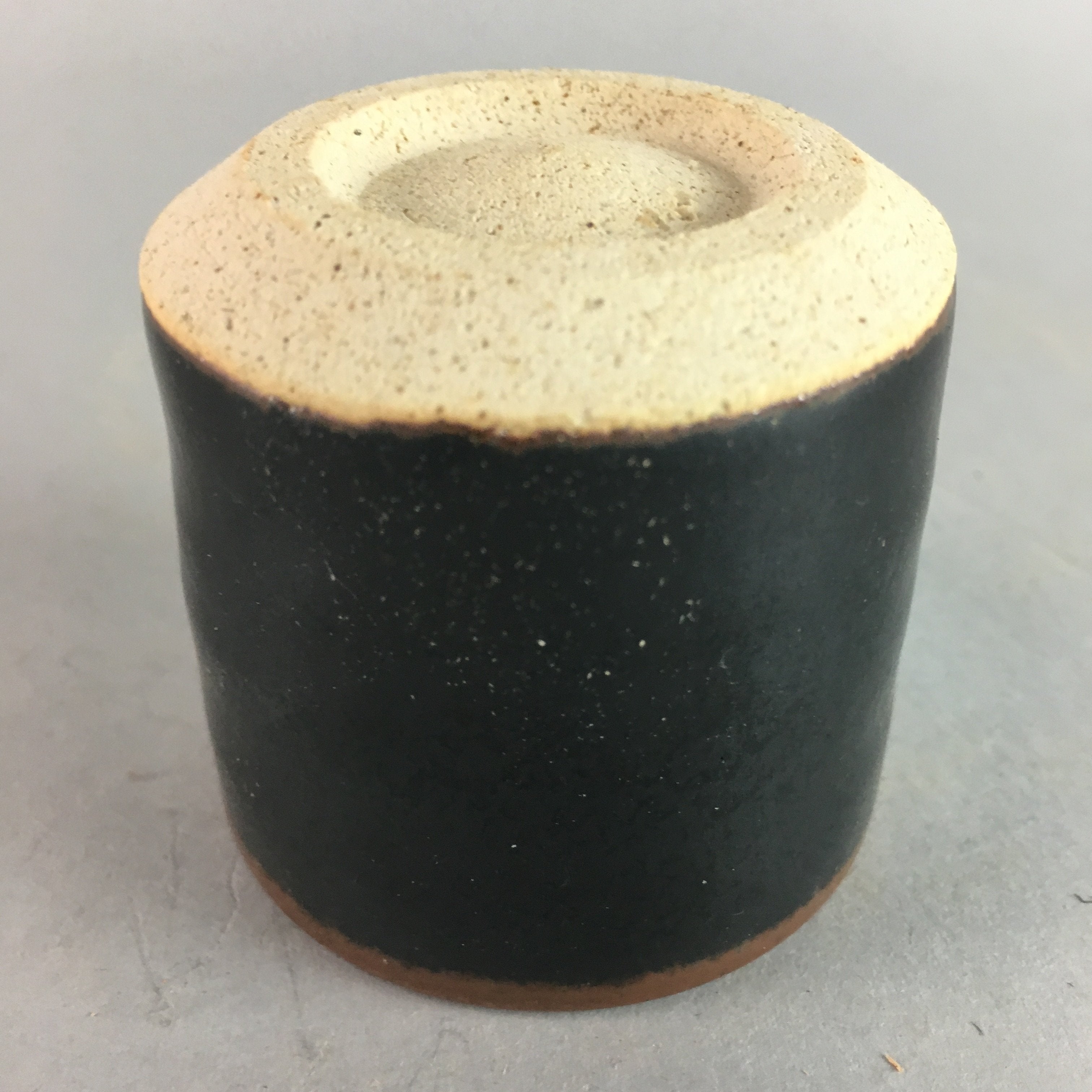 Japanese Tenmoku Sake Cup Ceramic Guinomi Sakazuki Vtg Signed Pottery GU507