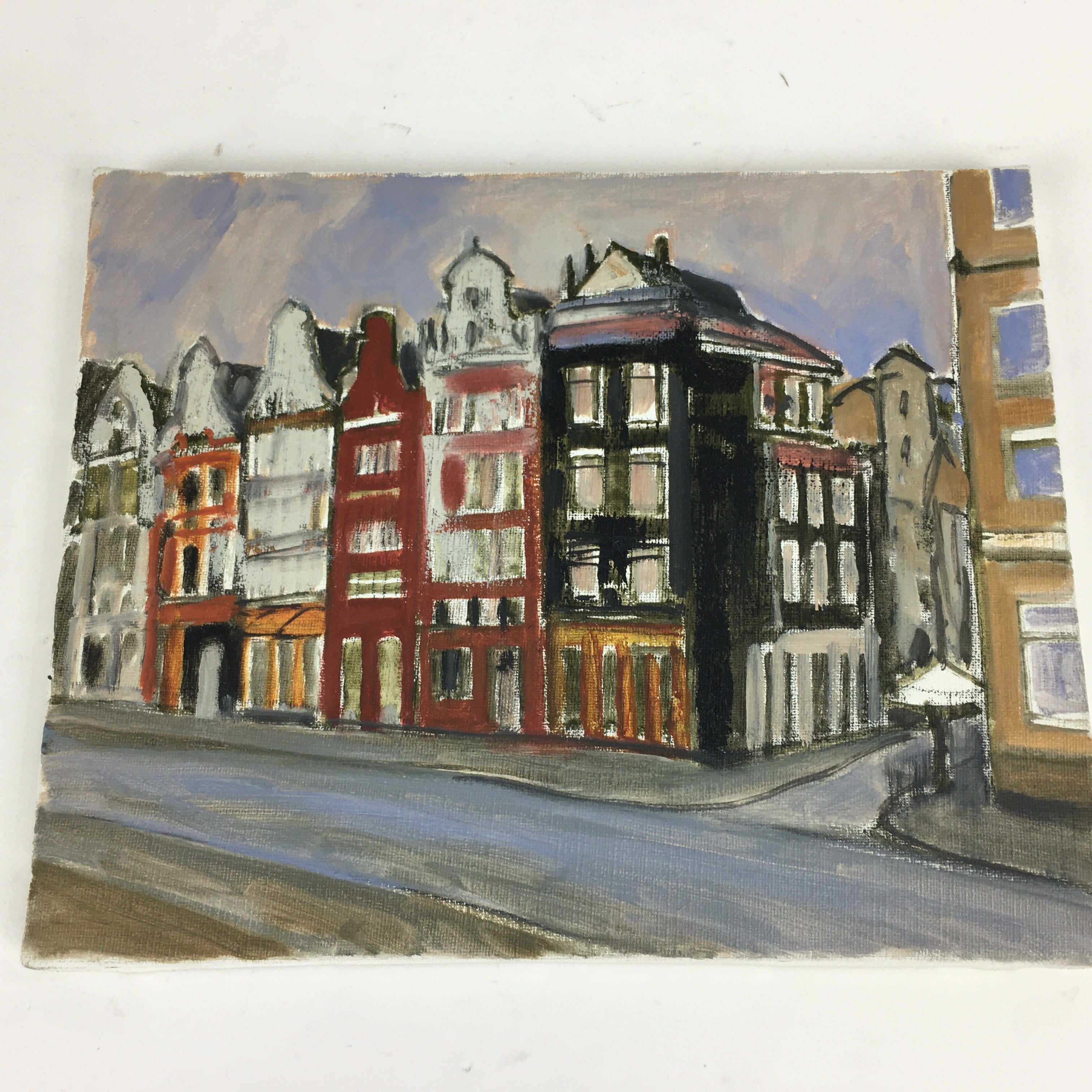 Japanese Terraced Houses Oil Painting Picture Unframed Yoshihiro Hagino FL26