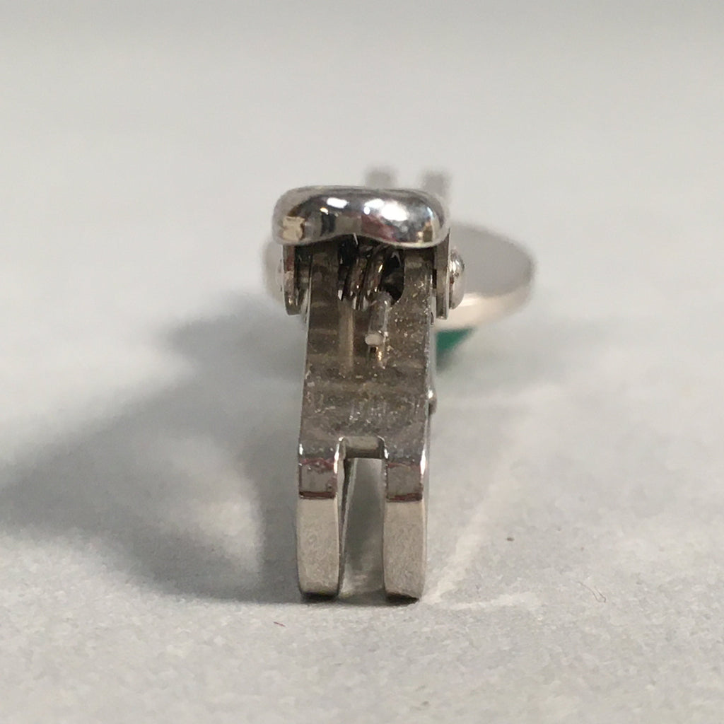 Japanese Tiepin Tie Clip Tack Vtg Clothing Accessory Necktie Cloisonné Green JK9