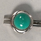 Japanese Tiepin Tie Clip Tack Vtg Clothing Accessory Necktie Cloisonné Green JK9