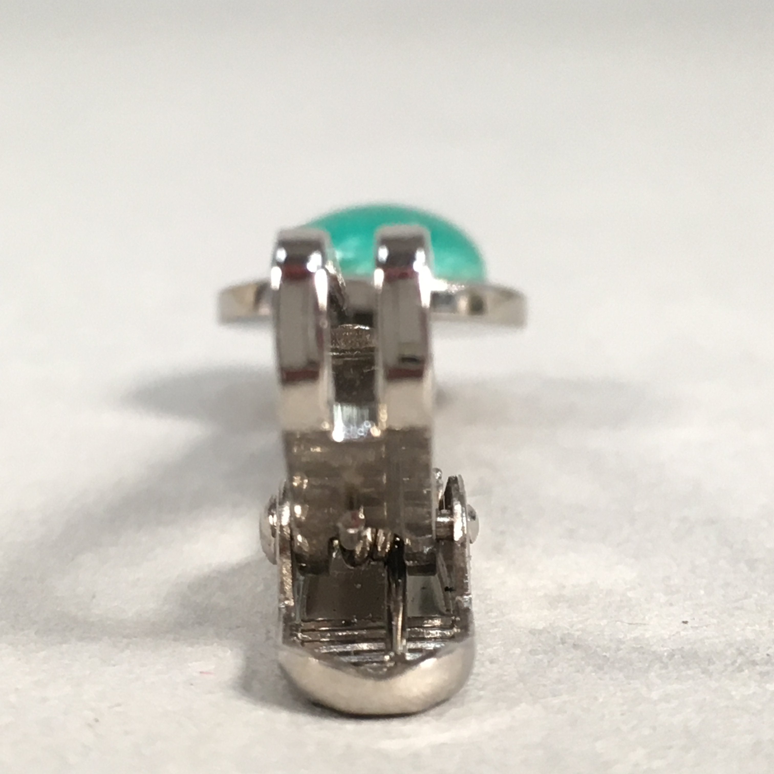 Japanese Tiepin Tie Clip Tack Vtg Clothing Accessory Necktie Cloisonné Green JK9