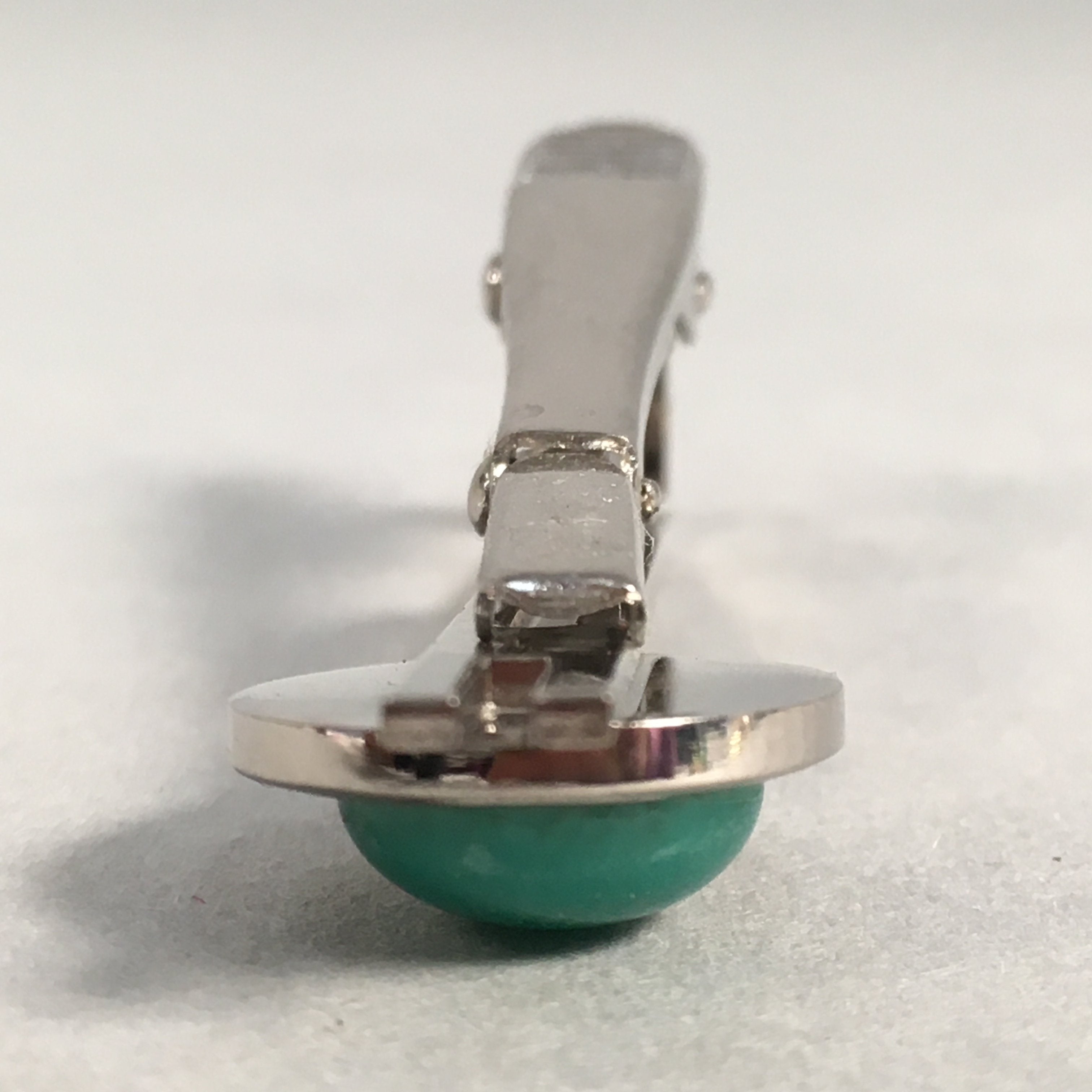 Japanese Tiepin Tie Clip Tack Vtg Clothing Accessory Necktie Cloisonné Green JK9