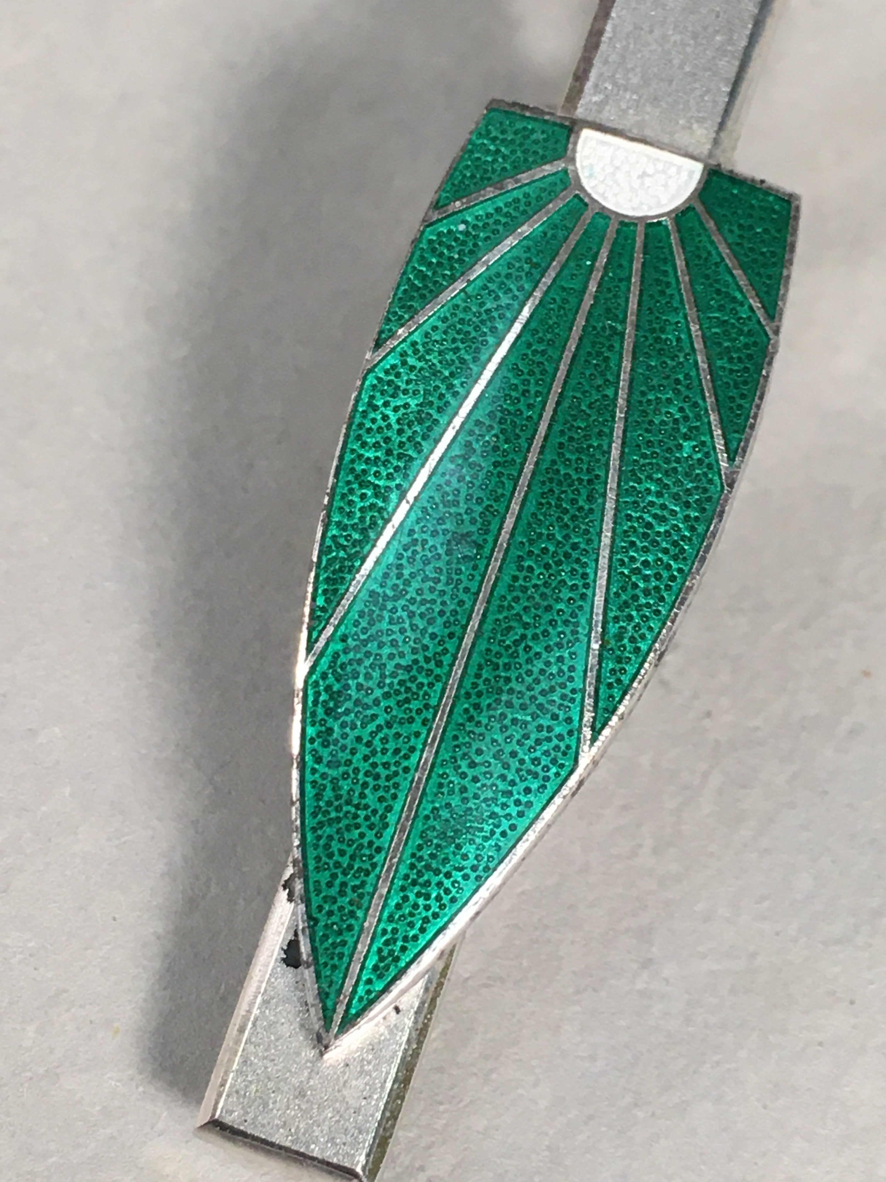 Japanese Tiepin Tie Clip Tack Vtg Clothing Accessory Necktie Cloisonné JK79