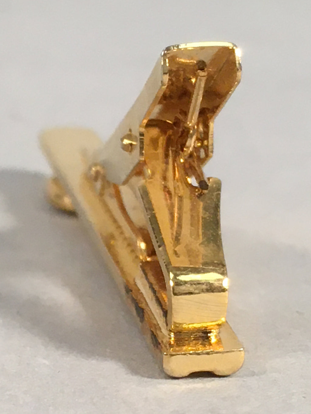Japanese Tiepin Tie Clip Tack Vtg Gold Glass Clothing Accessory Necktie JK38
