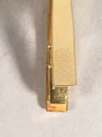 Japanese Tiepin Tie Clip Tack Vtg Gold Glass Clothing Accessory Necktie JK38