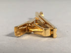 Japanese Tiepin Tie Clip Tack Vtg Gold Glass Clothing Accessory Necktie JK38