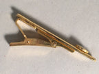 Japanese Tiepin Tie Clip Tack Vtg Gold Glass Clothing Accessory Necktie JK38