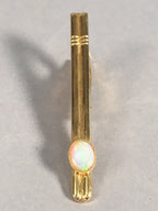 Japanese Tiepin Tie Clip Tack Vtg Gold Glass Clothing Accessory Necktie JK38