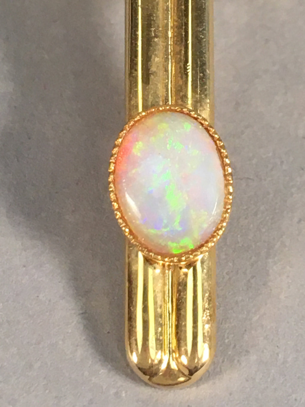 Japanese Tiepin Tie Clip Tack Vtg Gold Glass Clothing Accessory Necktie JK38
