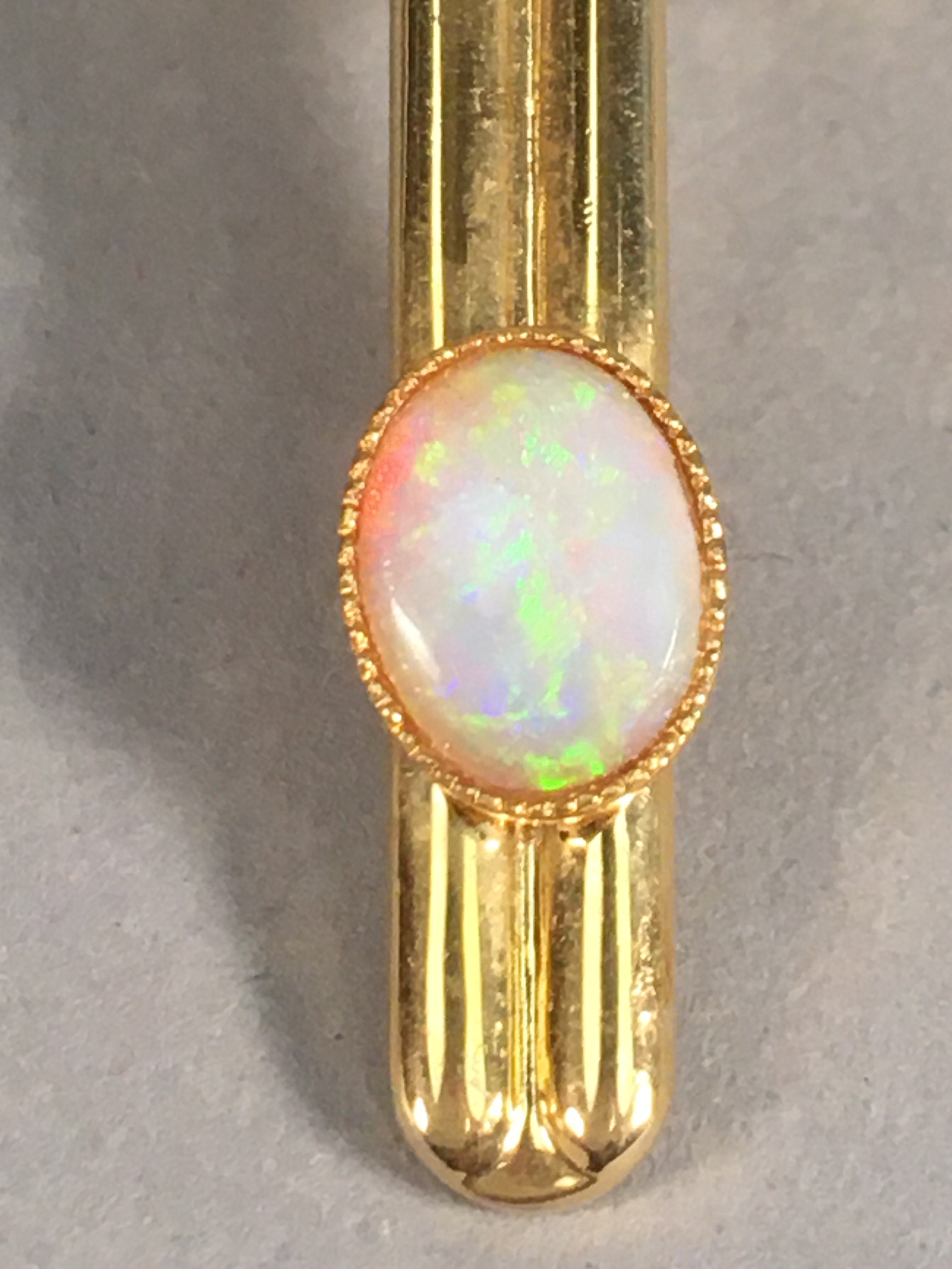 Japanese Tiepin Tie Clip Tack Vtg Gold Glass Clothing Accessory Necktie JK38