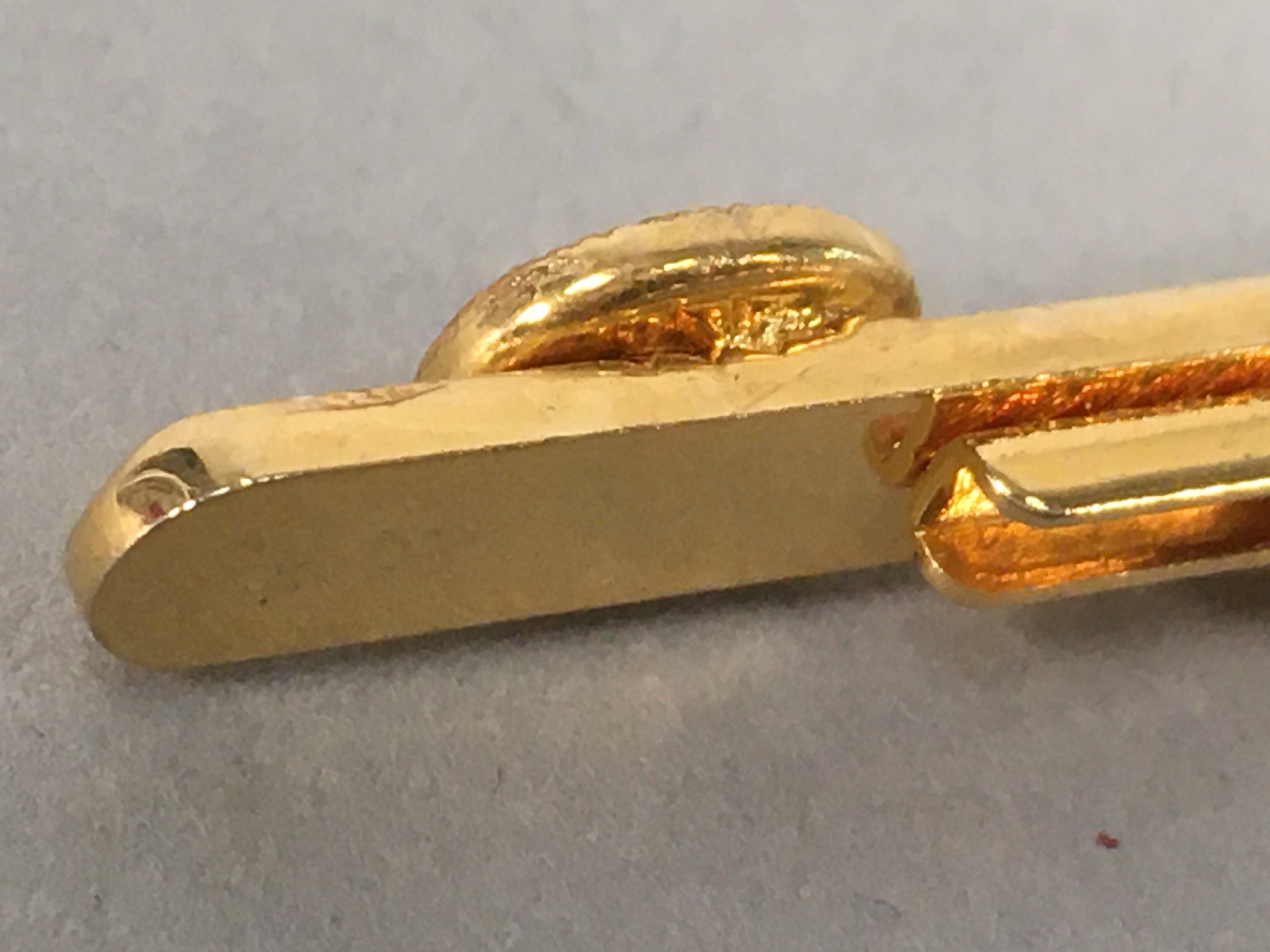 Japanese Tiepin Tie Clip Tack Vtg Gold Glass Clothing Accessory Necktie JK38