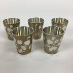 Japanese Tin Ceramic Sake Cup 10pc set Vtg Nanshaku Sakazuki Guinomi PX595