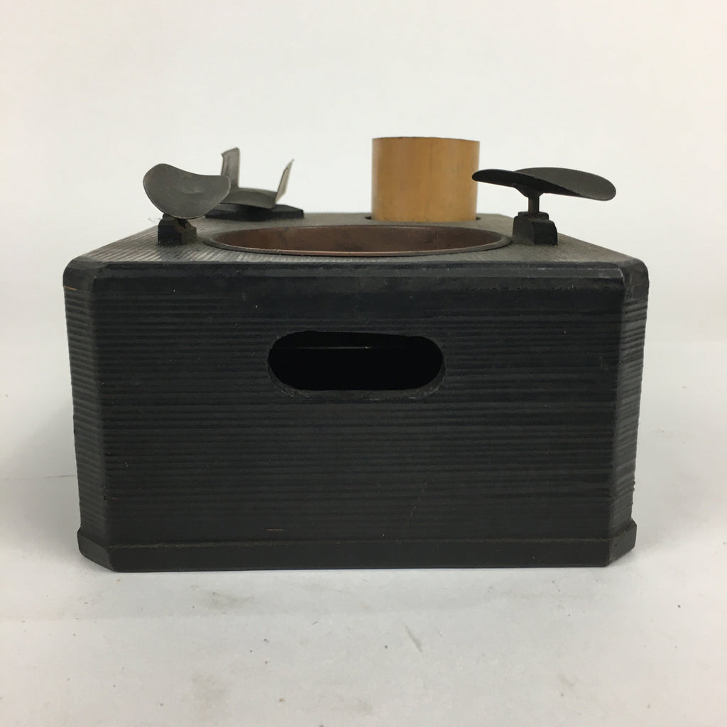 Japanese Tobacco Bon Vtg Wood Smoking Chest Box Tea Ceremony Black UR587