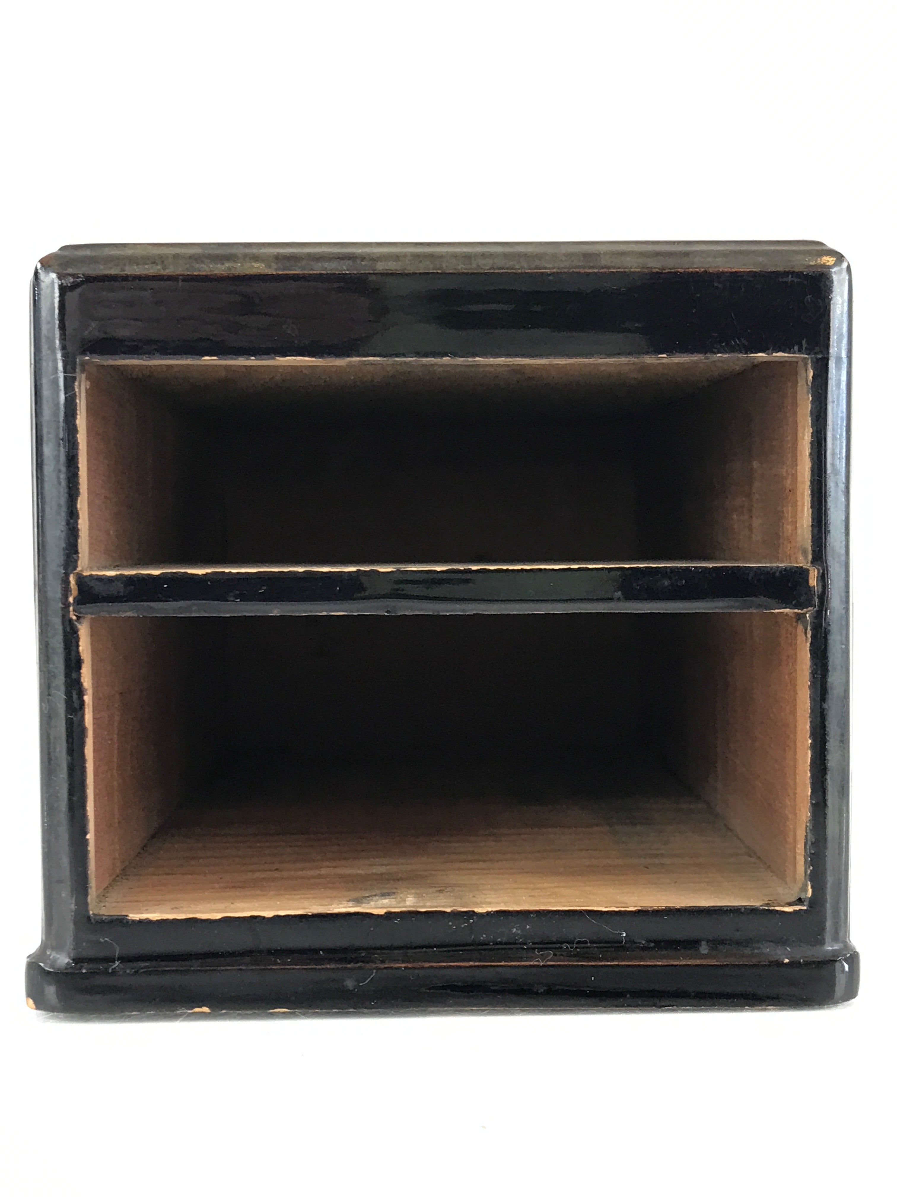 Japanese Tobacco Bon Vtg Wood Smoking Tray Box Tea Ceremony Black UR828