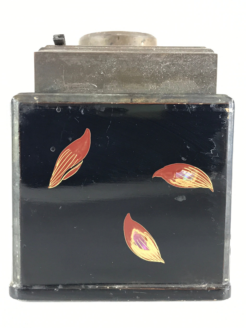 Japanese Tobacco Bon Vtg Wood Smoking Tray Box Tea Ceremony Black UR828
