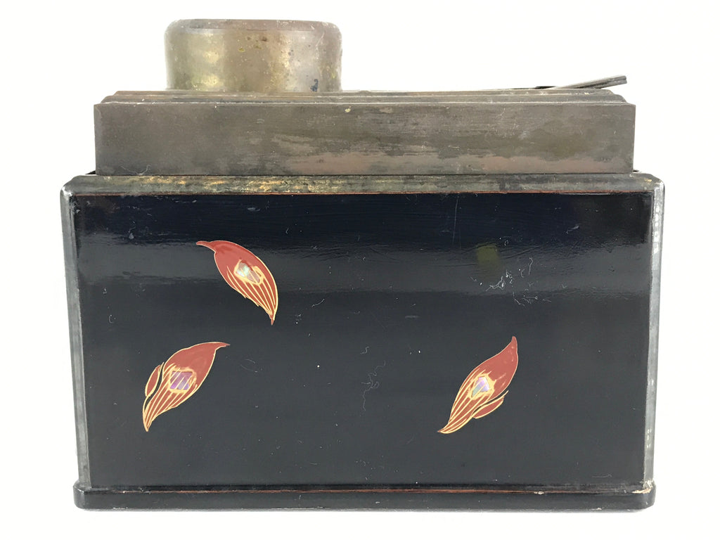 Japanese Tobacco Bon Vtg Wood Smoking Tray Box Tea Ceremony Black UR828
