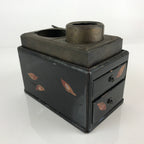 Japanese Tobacco Bon Vtg Wood Smoking Tray Box Tea Ceremony Black UR828