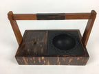 Japanese Tobacco Bon Vtg Wood Smoking Tray Box Tea Ceremony Brown UR672