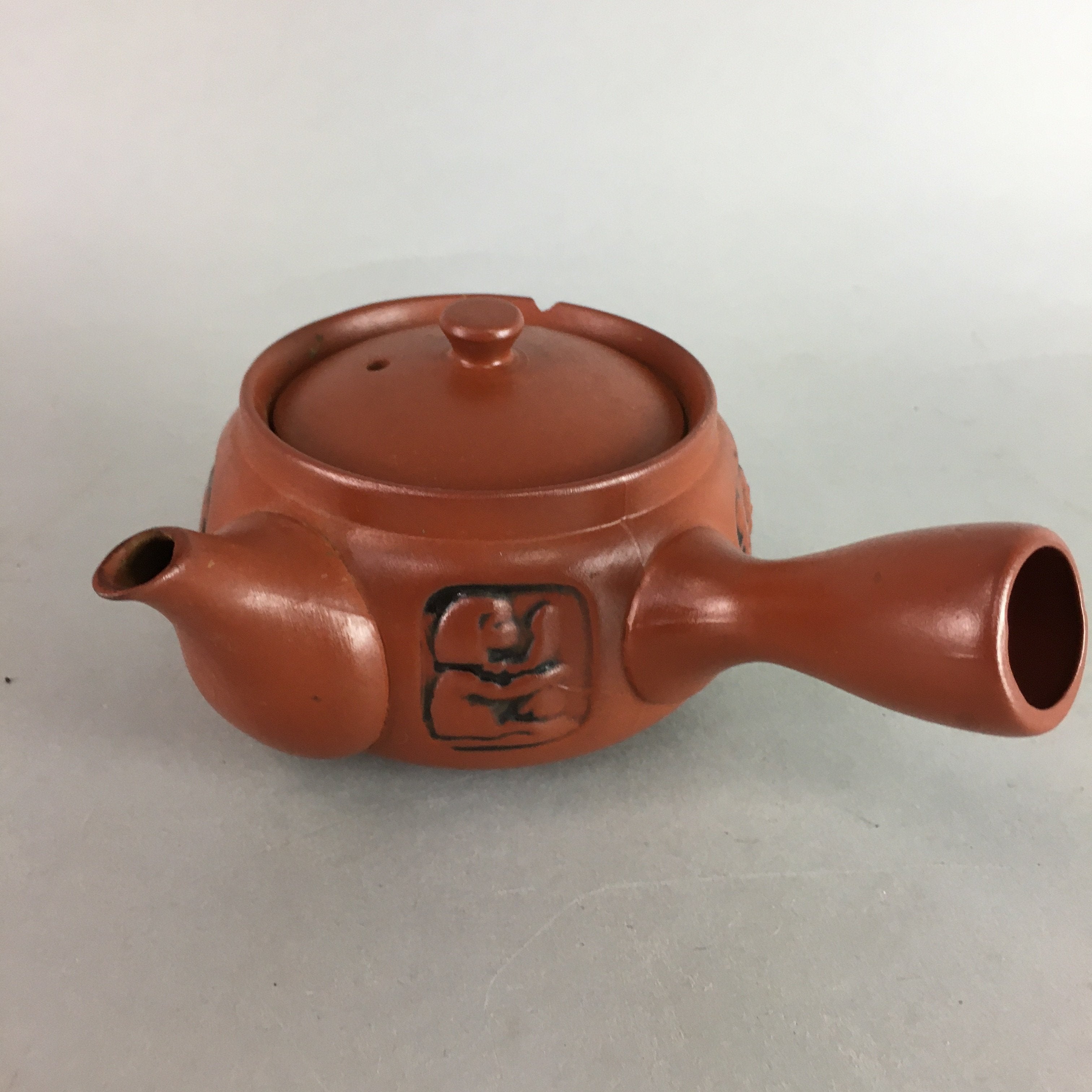 Japanese Tokoname Ceramic Teapot Vtg Red Pottery Kyusu Strainer Sencha PT955