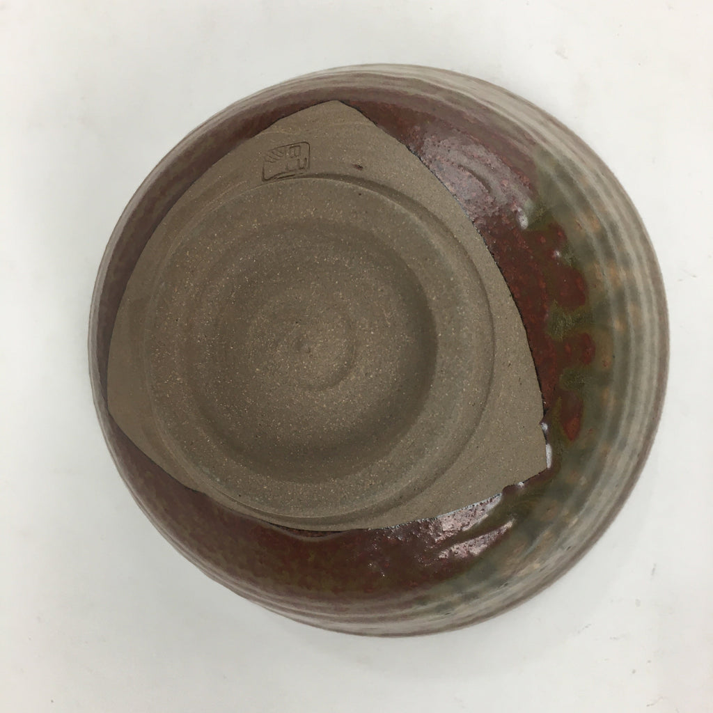 Japanese Tokoname Ware Ceramic Green Tea Bowl Vtg Chawan Boxed Pottery PX594