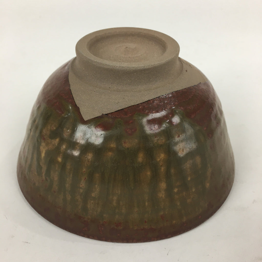 Japanese Tokoname Ware Ceramic Green Tea Bowl Vtg Chawan Boxed Pottery PX594