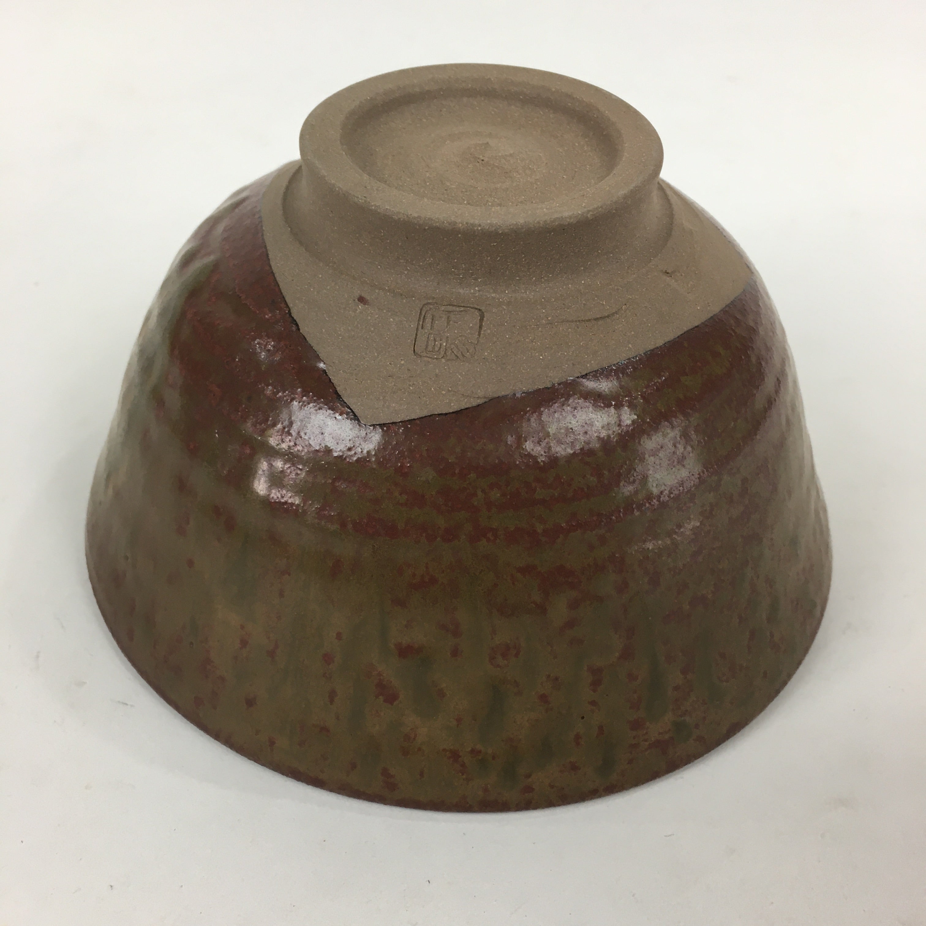 Japanese Tokoname Ware Ceramic Green Tea Bowl Vtg Chawan Boxed Pottery PX594