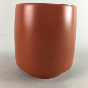 Japanese Tokoname ware Ceramic Teacup Vtg Pottery Yunomi Red Brown PT556