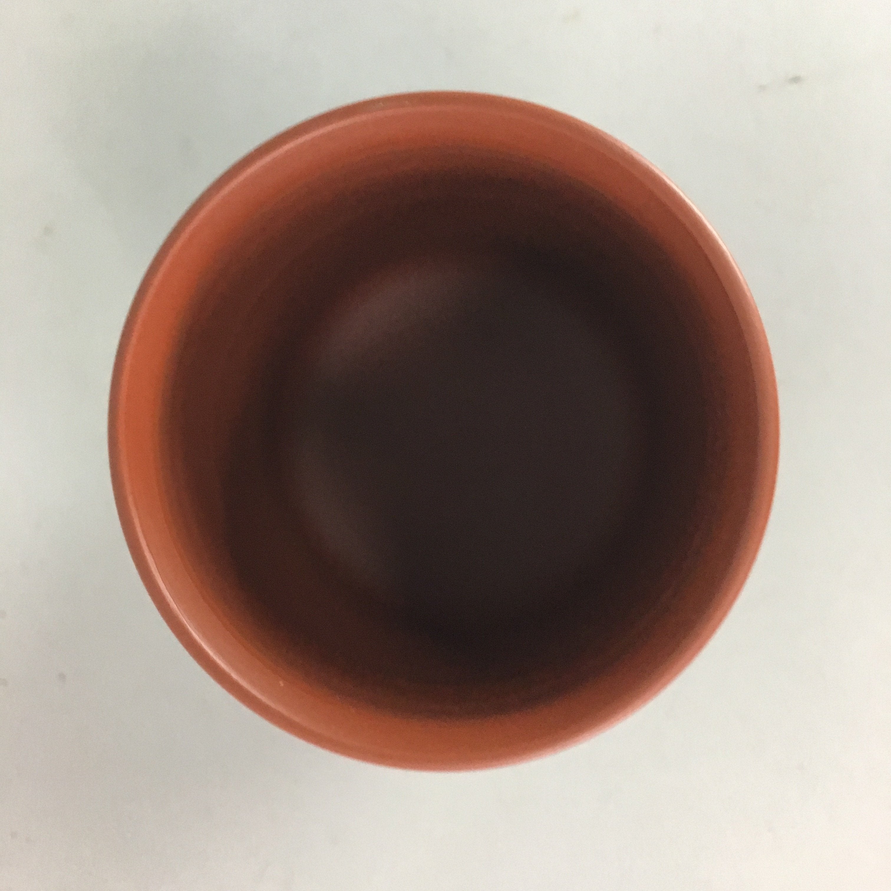 Japanese Tokoname ware Ceramic Teacup Vtg Pottery Yunomi Red Brown QT21