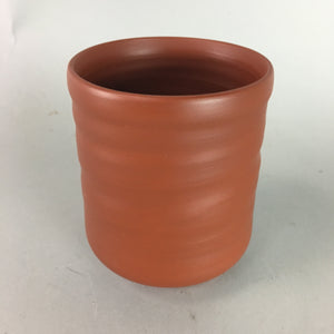 Japanese Tokoname ware Ceramic Teacup Vtg Pottery Yunomi Red Brown QT21
