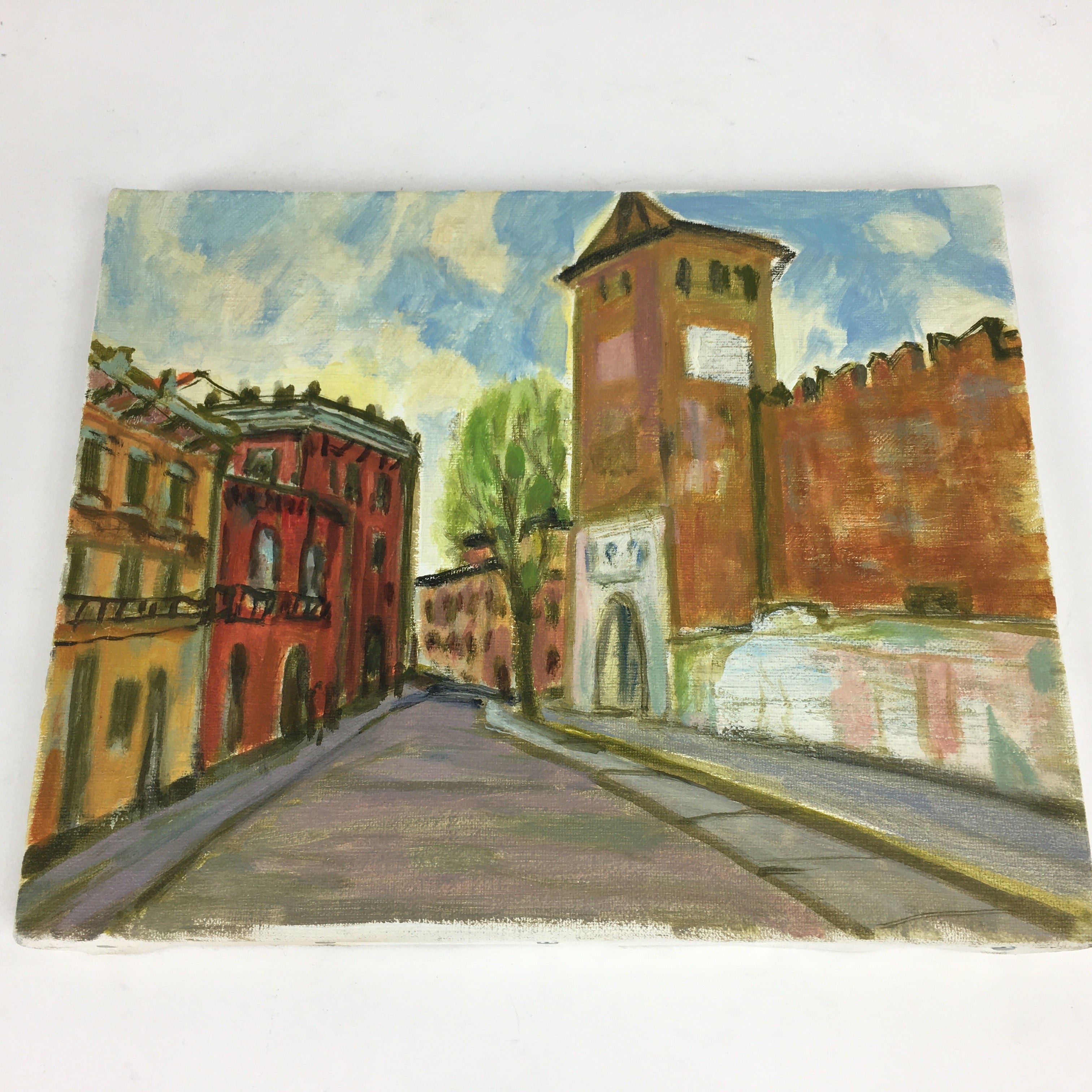 Japanese Town Street Art Oil Painting Picture Unframed Yoshihiro Hagino FL40