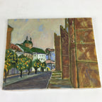 Japanese Town Street Trees Oil Painting Picture Unframed Yoshihiro Hagino FL36