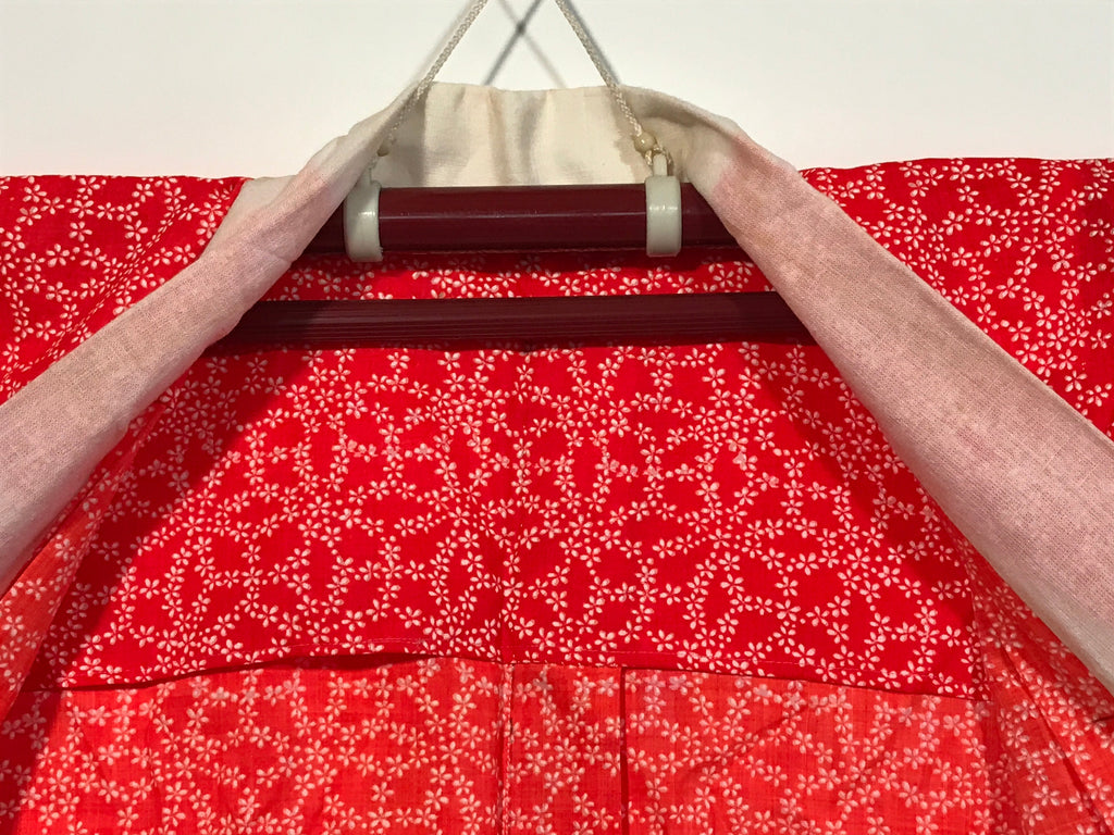 Japanese Traditional Clothes Kimono Hadajyuban Vtg Underwear Inner Red KM220