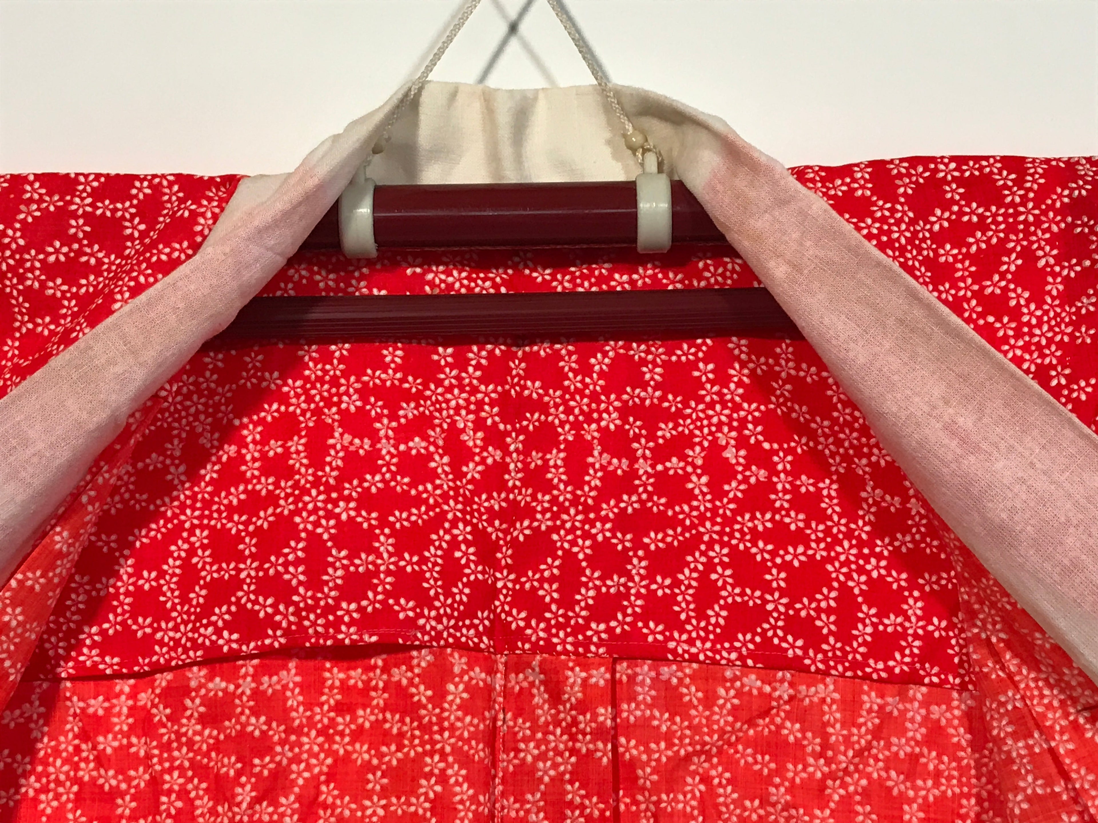 Japanese Traditional Clothes Kimono Hadajyuban Vtg Underwear Inner Red KM220