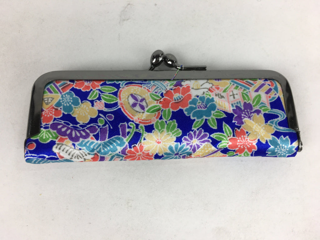 Japanese Traditional Craft Signature Stamp Case Vtg With Clasp Blue KB53